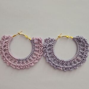 Elegant Crochet Hoop Earrings